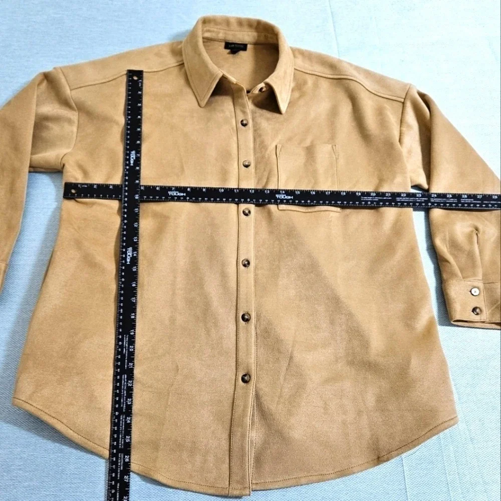 J. Jill‎ Womens NWOT Wearever Luxe Faux Suede Shirt Jacket Shacket Boho Brown XL